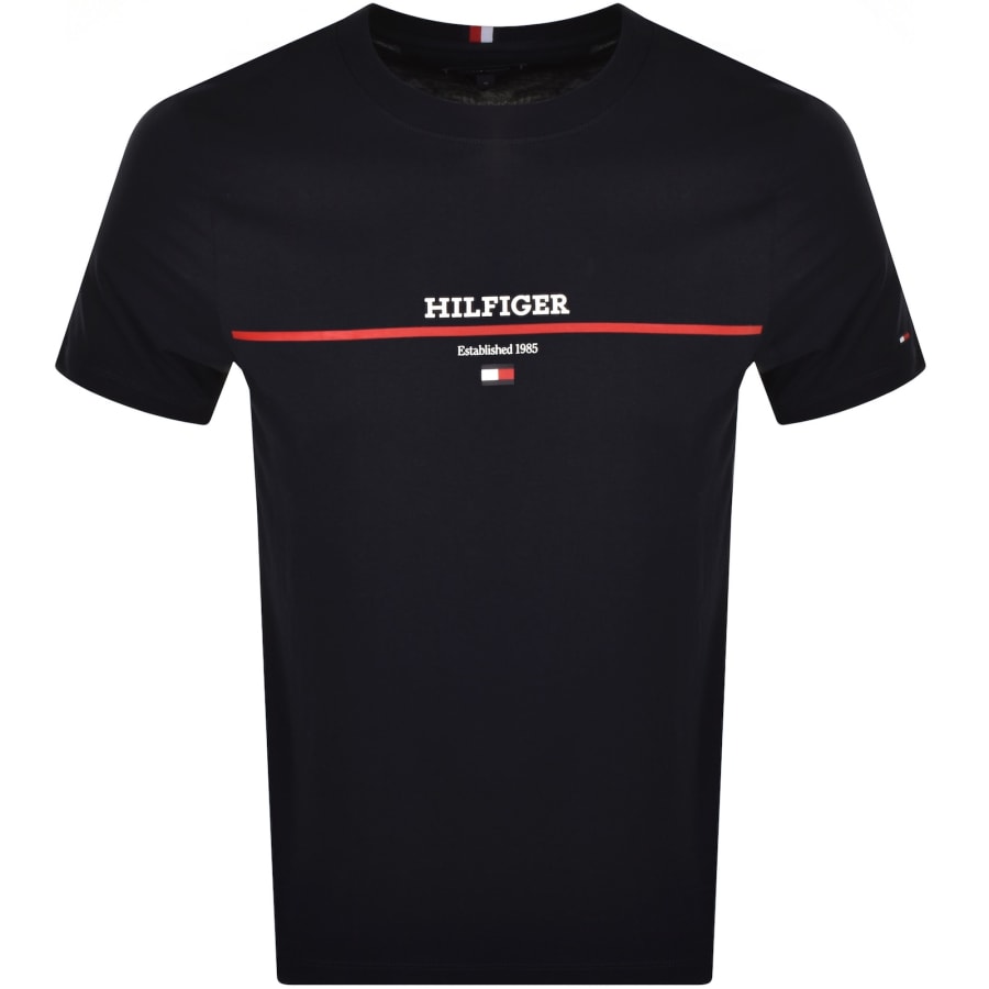 Tommy hilfiger logo t shirt navy new arrivals